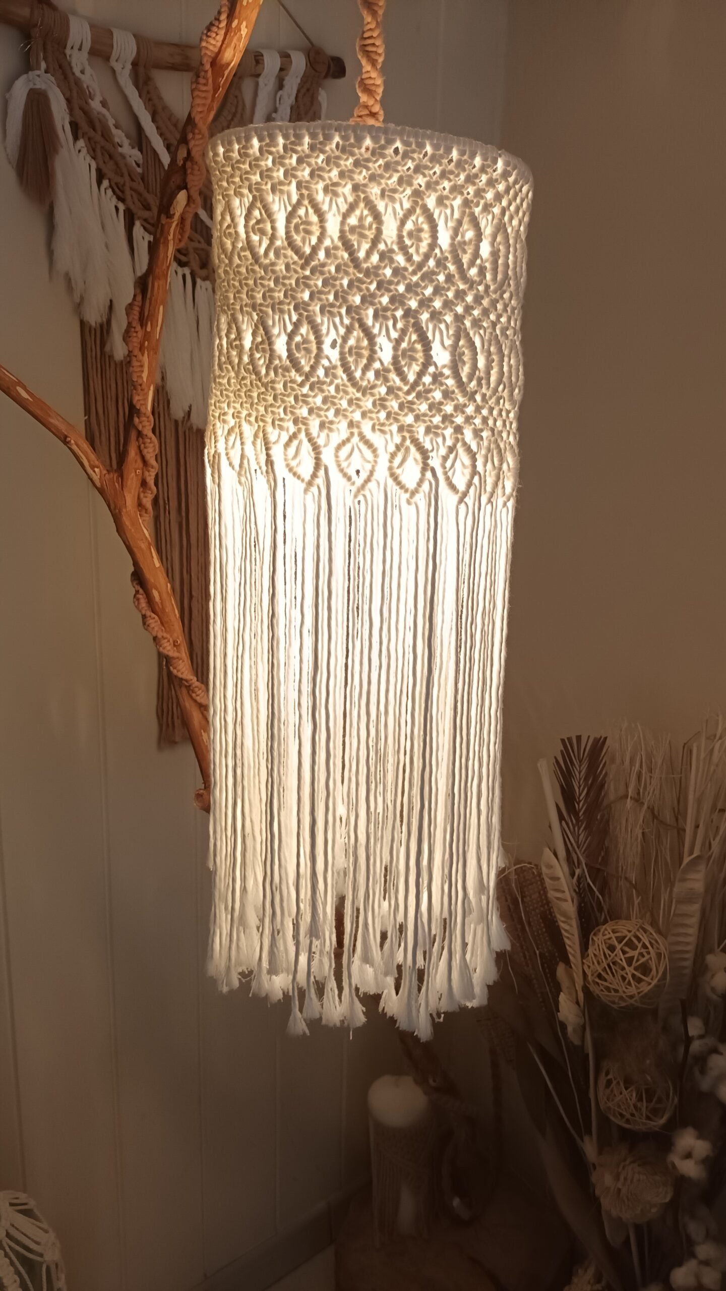 lustre a franges boheme