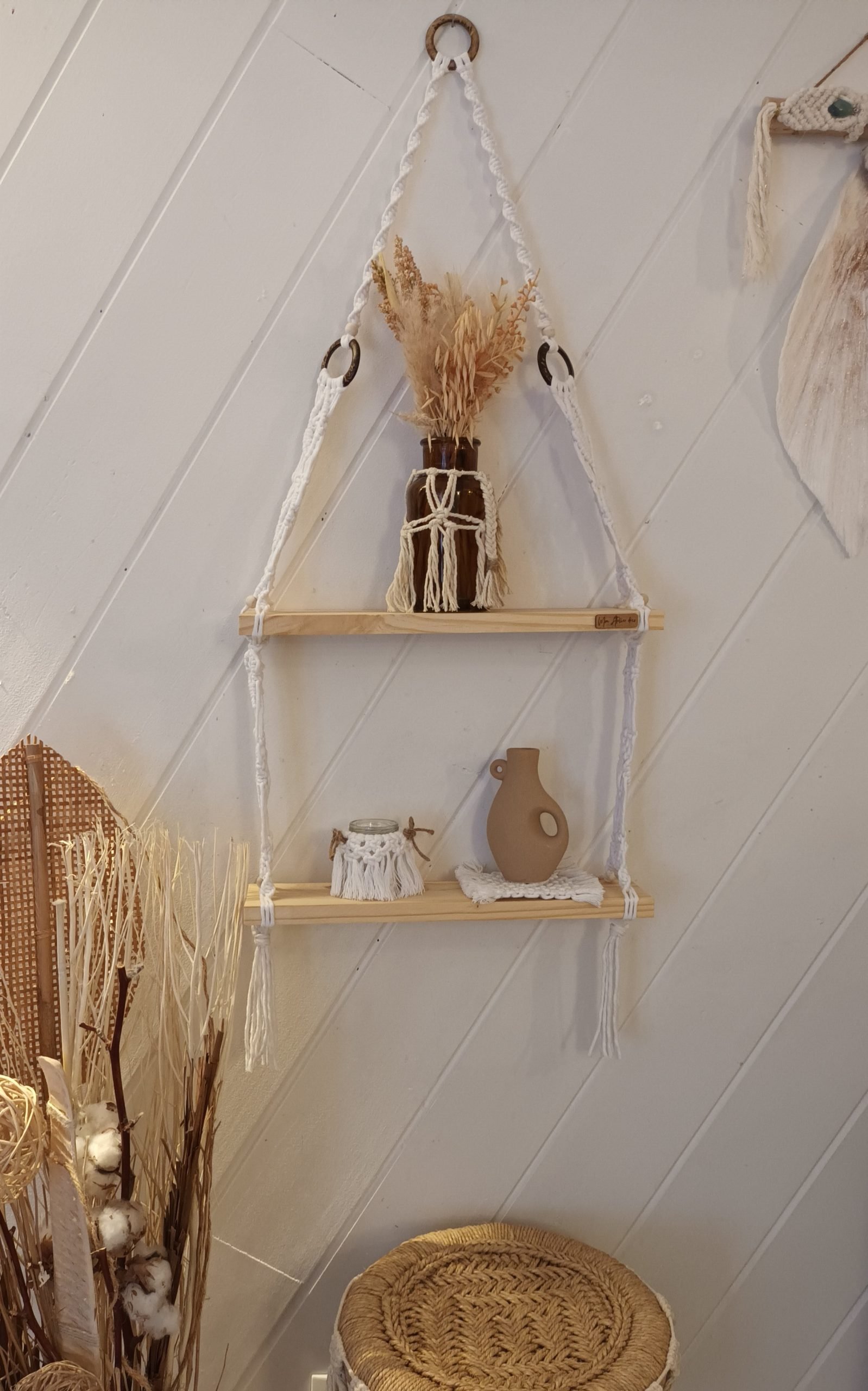 double étagère en macramé