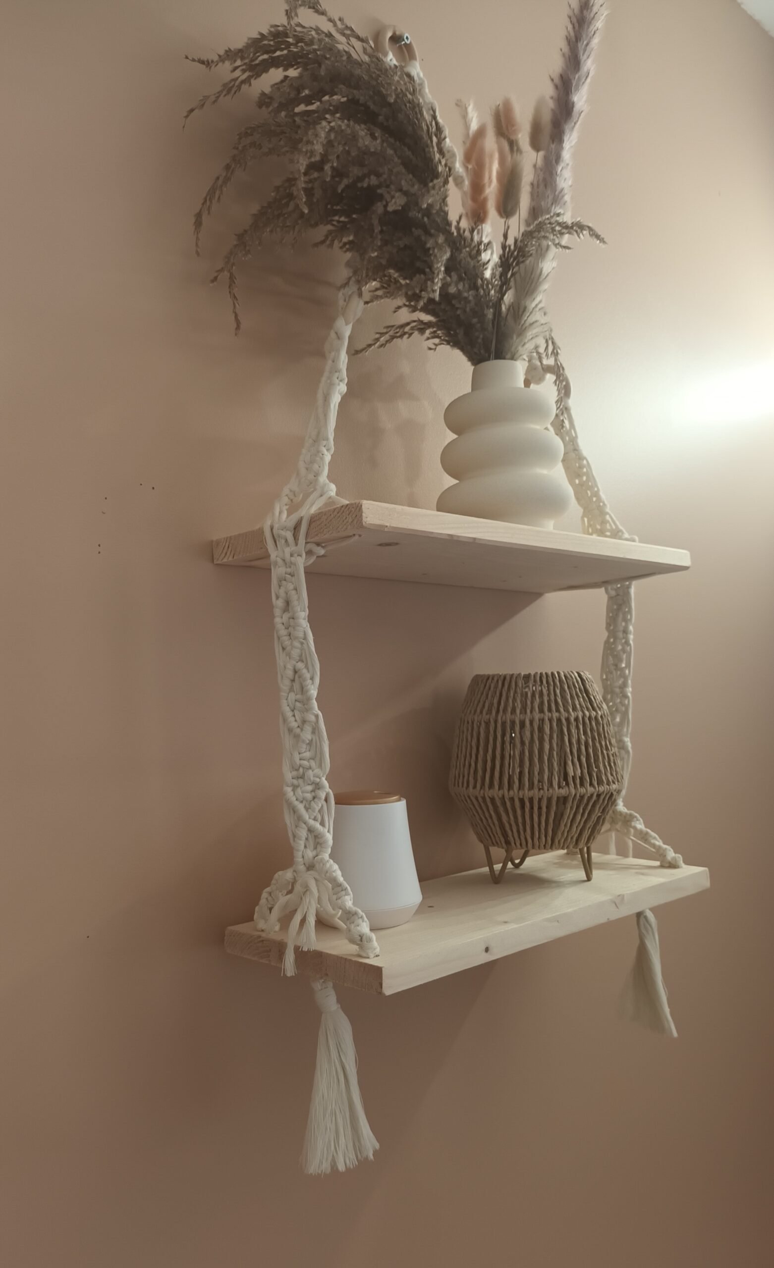 double étagère en macramé